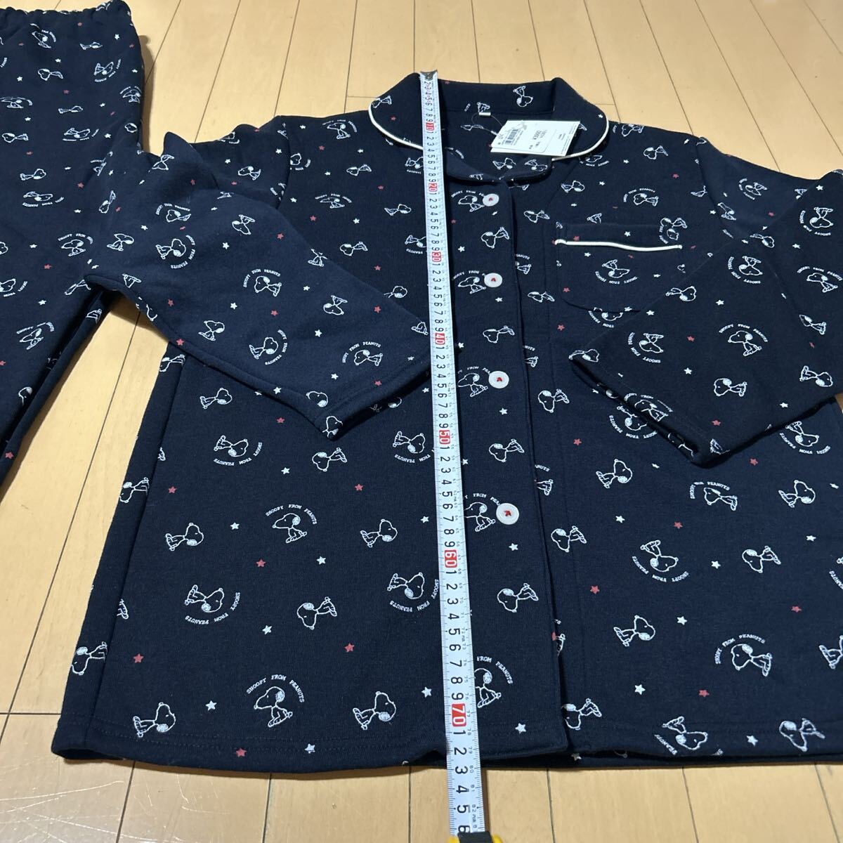 新品未使用スヌーピーSNOOPY裏起毛レディースLネイビーパジャマピーナッツ パジャマ_画像2