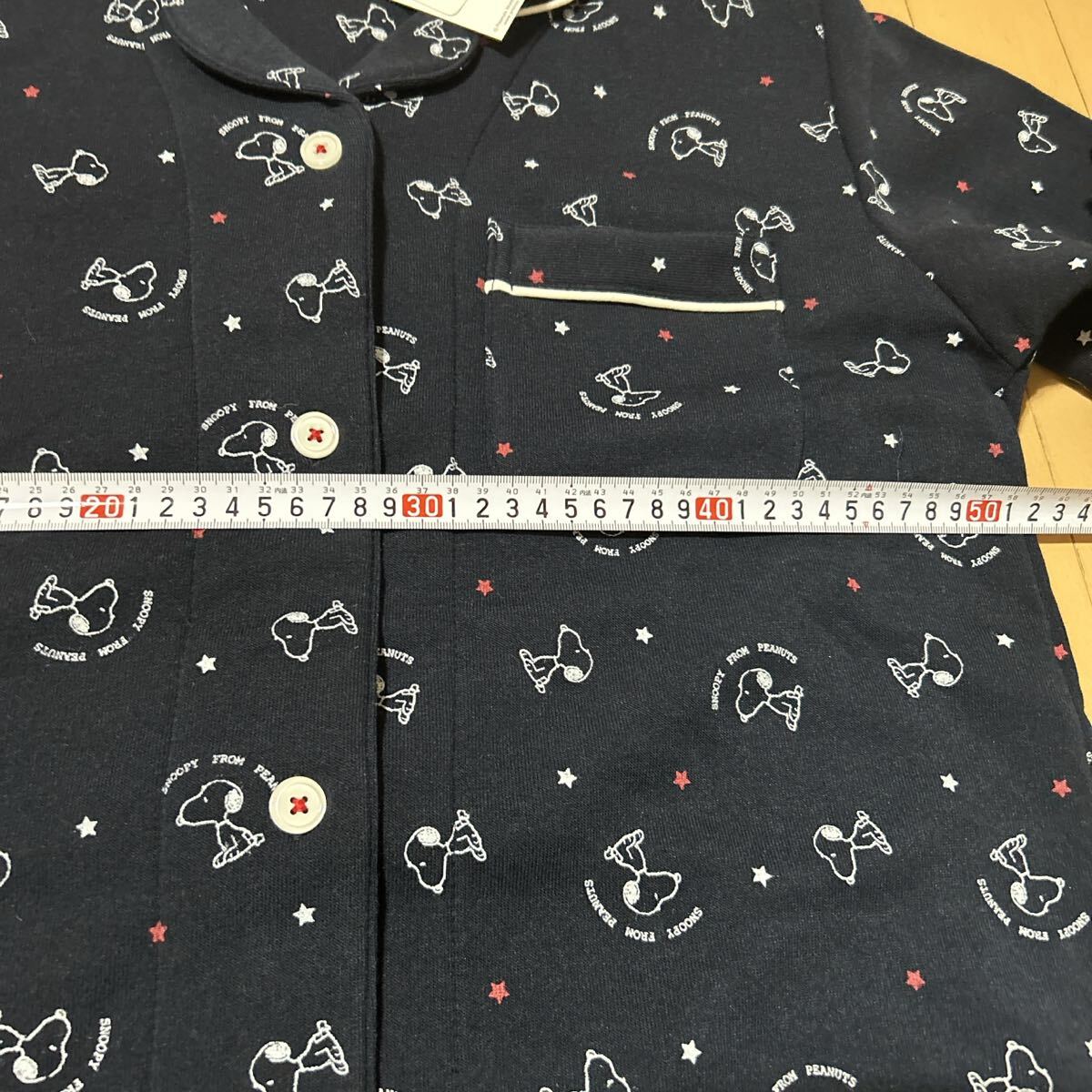 新品未使用スヌーピーSNOOPY裏起毛レディースLネイビーパジャマピーナッツ パジャマ_画像3