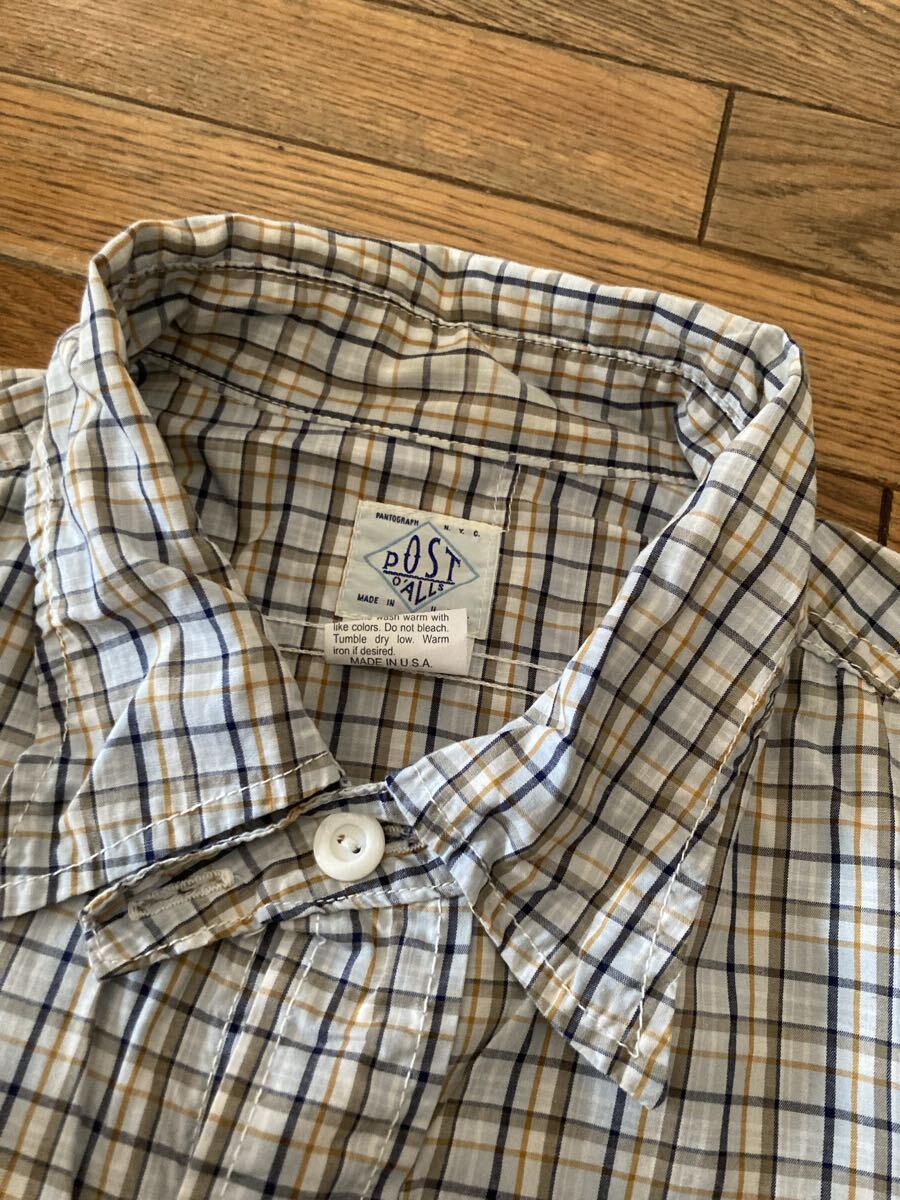 POST O'ALLS USA製 チェック ワークシャツ ポストオーバーオールズ アメリカ製 チンスト マチ付_画像2