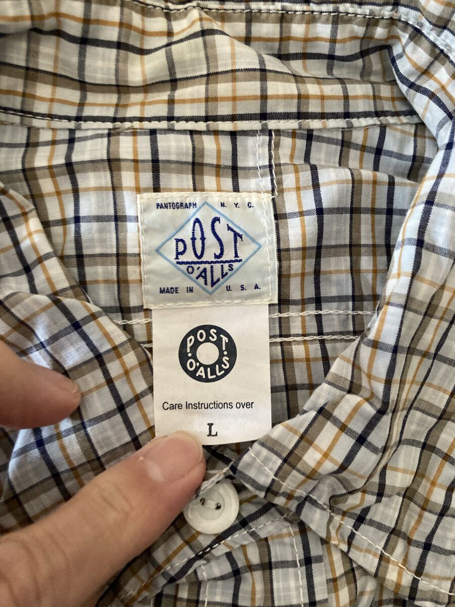 POST O'ALLS USA製 チェック ワークシャツ ポストオーバーオールズ アメリカ製 チンスト マチ付_画像3