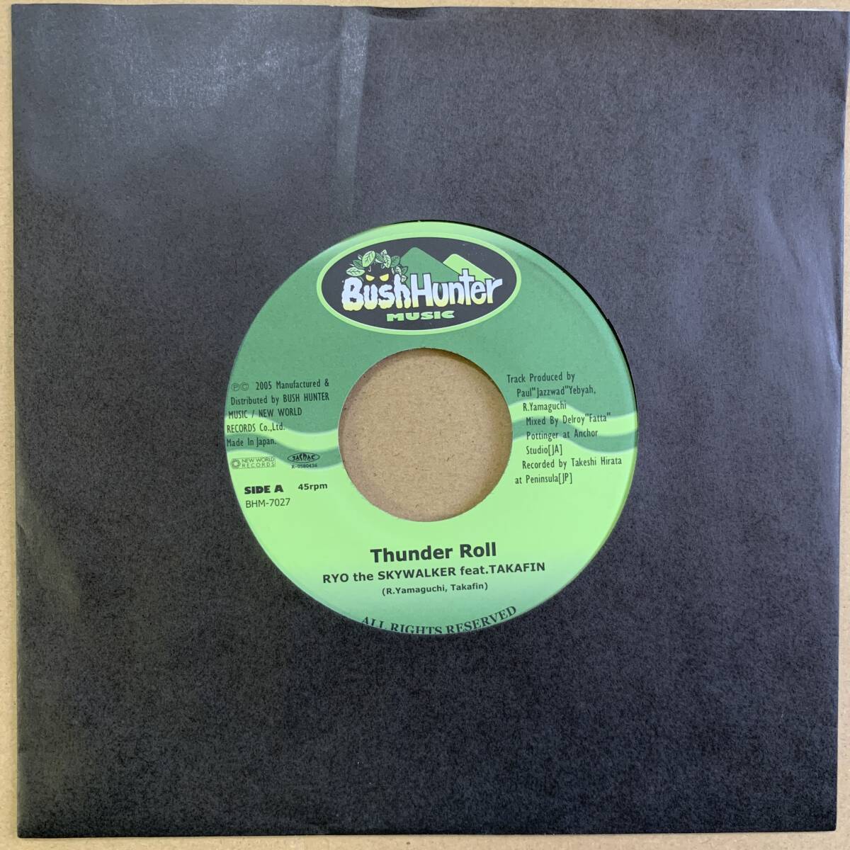 【出ました！新品 レゲエ 7インチ】Ryo the Skywalker / Thunder Roll_画像1