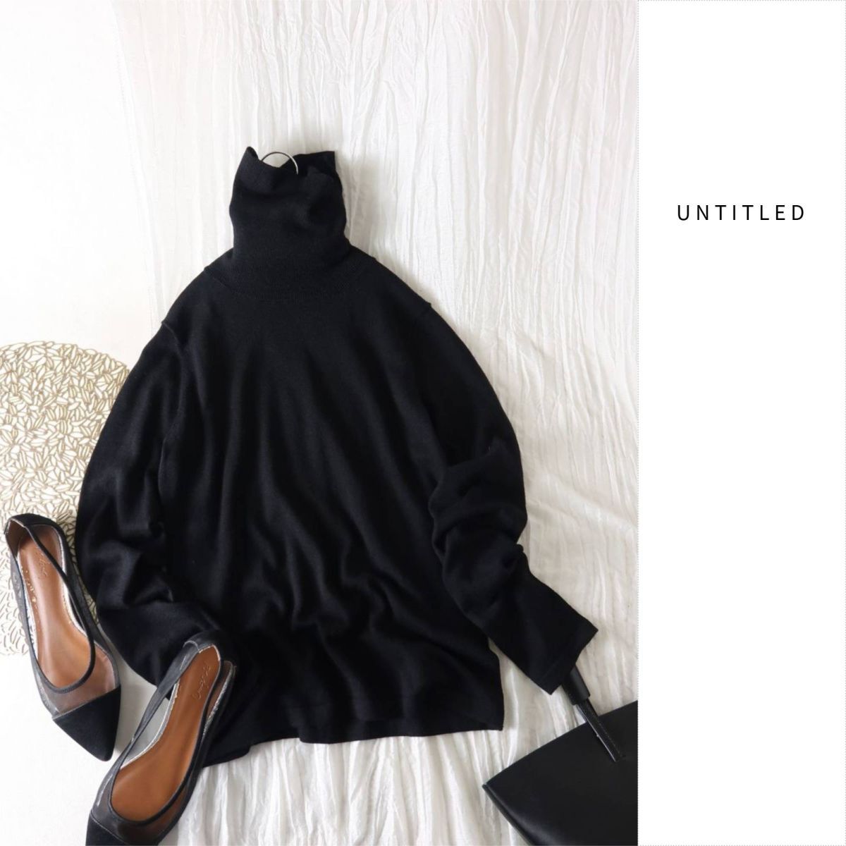 アンタイトル UNTITLED☆ウール混 タートルニット 2サイズ☆E-M 6679_画像1