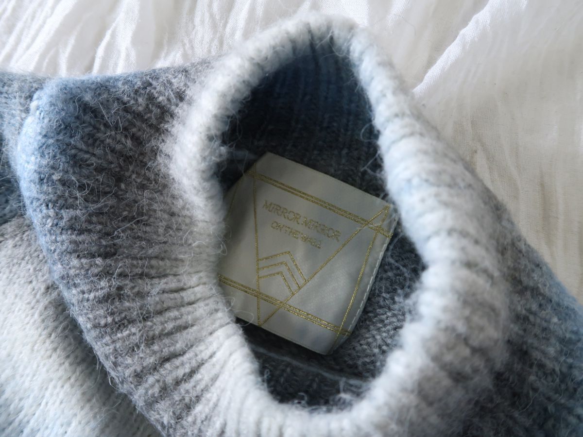 1.4万☆ローズバッド購入/ミラーミラー Mirror Mirror on the wall☆カラーオンブレボーダー ビッグニット Fサイズ☆E-M 6657_画像9