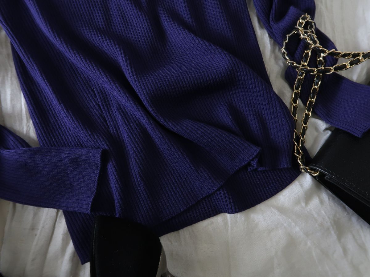 2.9万☆超美品☆2023AW☆セオリーリュクス Theory Luxe☆洗える エクストラファインウール リブタートルニット 38サイズ☆E-M 6641_画像4