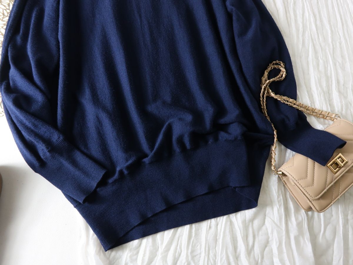 1.6万☆ユナイテッドアローズ UNITED ARROWS☆ウールシルク Vネック ドルマンスリーブニット☆E-M 6702_画像4