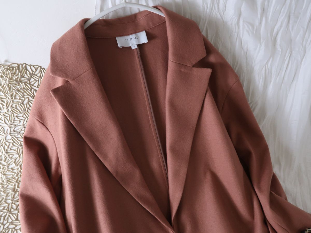 超美品☆アンタイトル UNTITLED☆毛100% ベルト付き ガウンコート 2サイズ☆A-O 6433_画像4