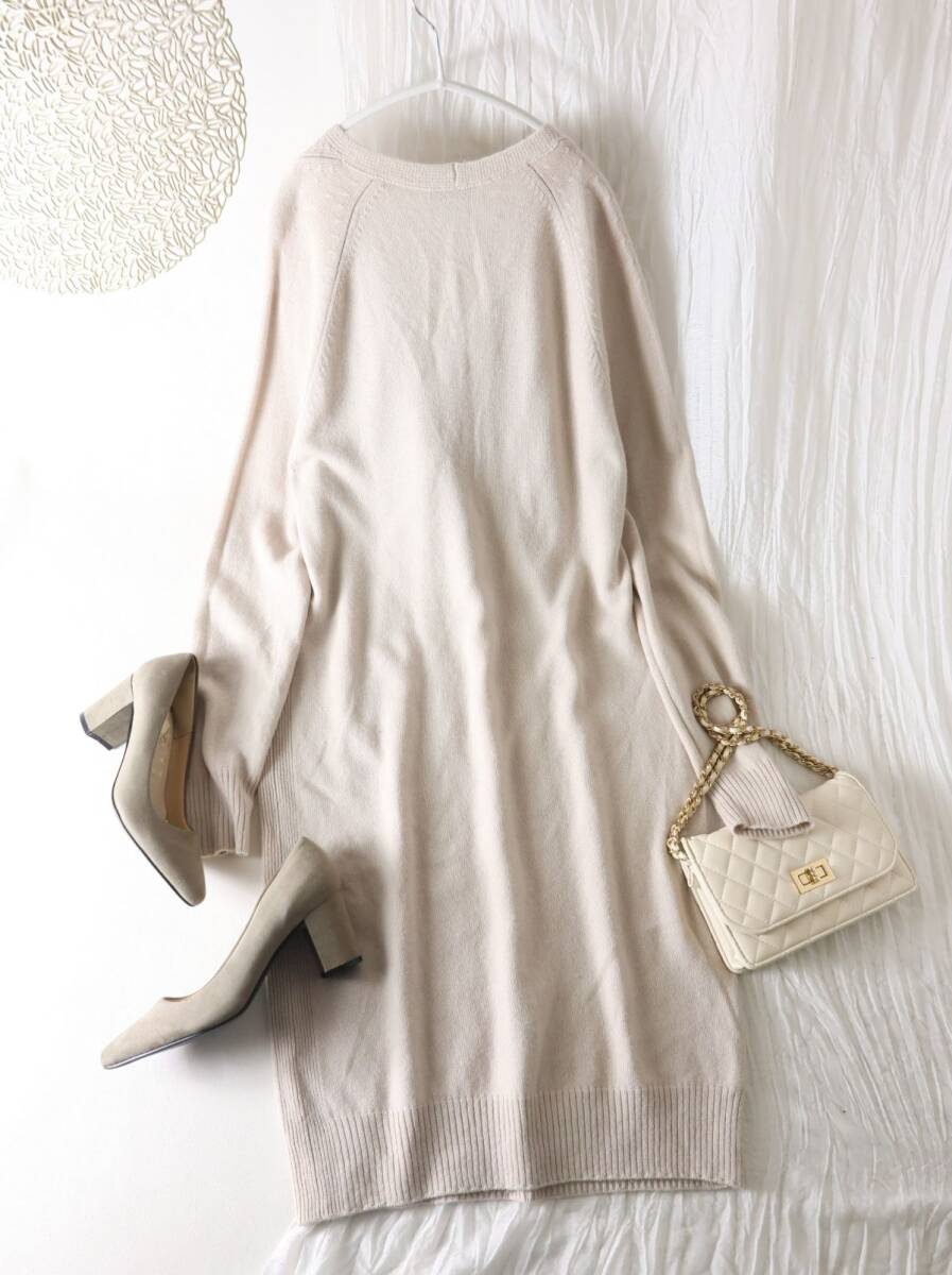 ヴィンス VINCE.☆ウールカシミヤ Vネックニットワンピース S/Pサイズ☆E-M 6575_画像6