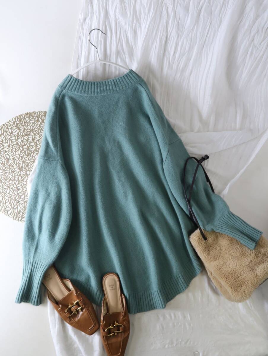 1.5万☆ユナイテッドアローズ UNITED ARROWS☆＜STYLE for LIVING＞毛100% ラウンドヘム ニットプルオーバー☆E-M 6668_画像8