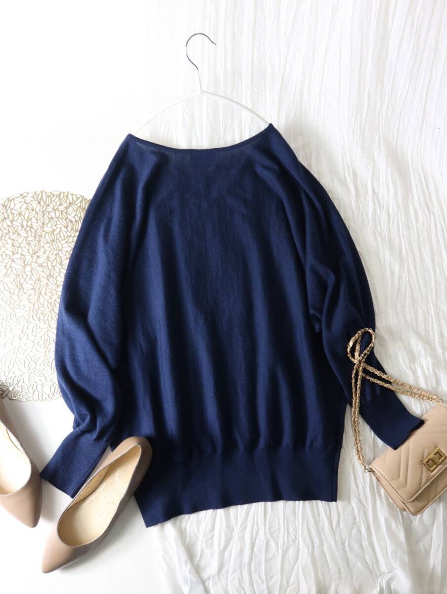 1.6万☆ユナイテッドアローズ UNITED ARROWS☆ウールシルク Vネック ドルマンスリーブニット☆E-M 6702_画像6