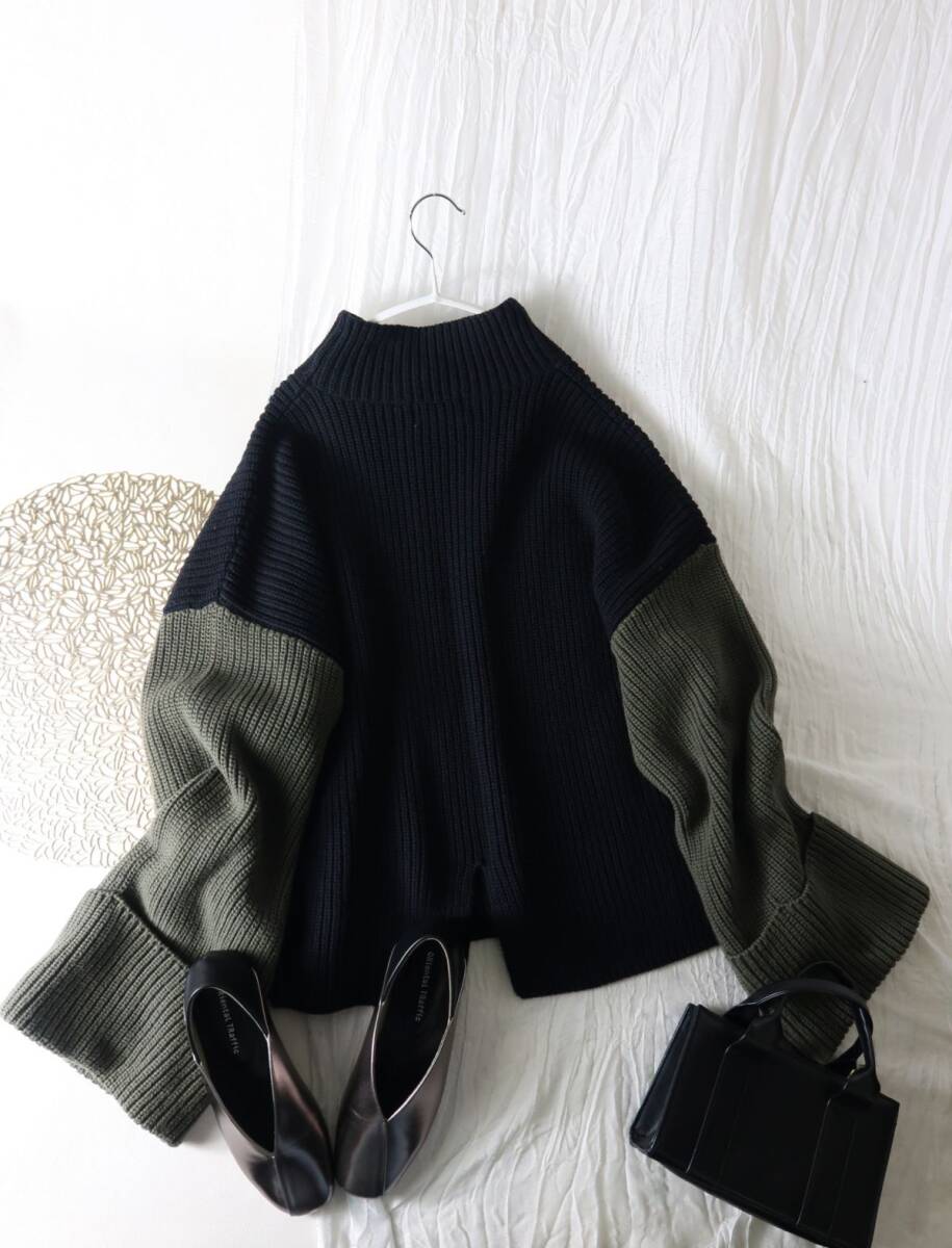 1.4万☆リムアーク RIM.ARK☆バイカラーニットトップス Fサイズ☆E-M 6704_画像6