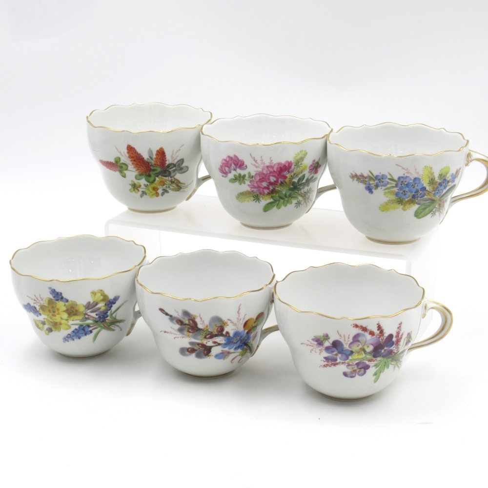 1 иен ~ Meissen Meissen цветок букет природа принцип цветок . бабочка cup & блюдце 6 покупатель итого 12 пункт * включение в покупку не возможно 4288748