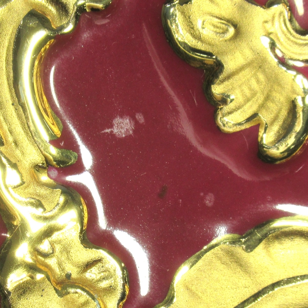 1 иен ~ Meissen Meissen B пена Granz Gold красный золотая краска примерно 31cm plate * включение в покупку не возможно 4346646