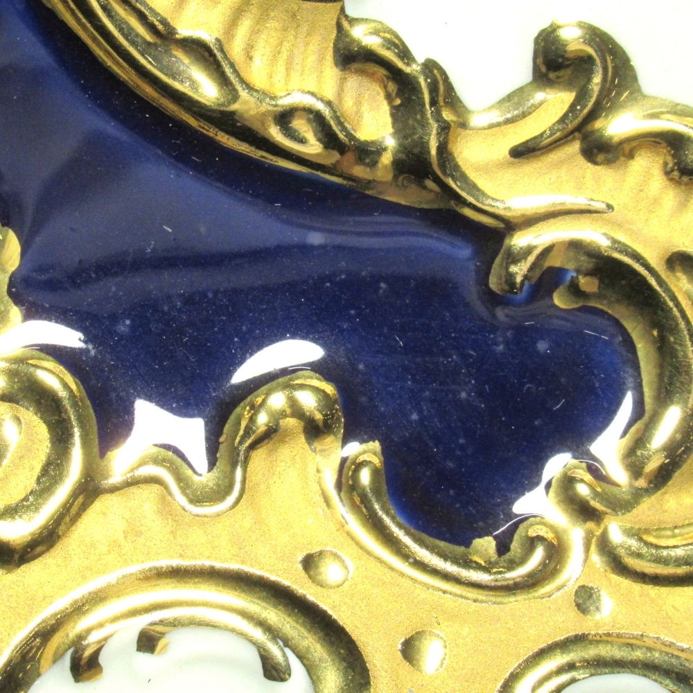 1 иен ~ Meissen Meissen B пена цветок букет Granz Gold 7. окно маленький цветок золотая краска голубой примерно 28cm plate * включение в покупку не возможно 4346643