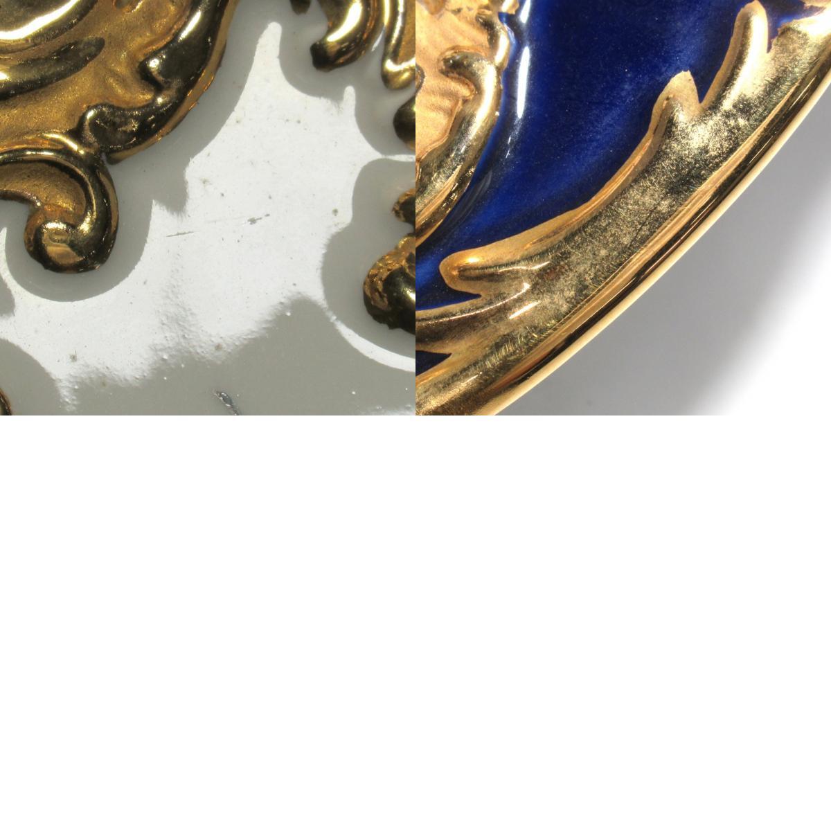 1 иен ~ Meissen Meissen B пена цветок букет Granz Gold 7. окно маленький цветок золотая краска голубой примерно 28cm plate * включение в покупку не возможно 4346643