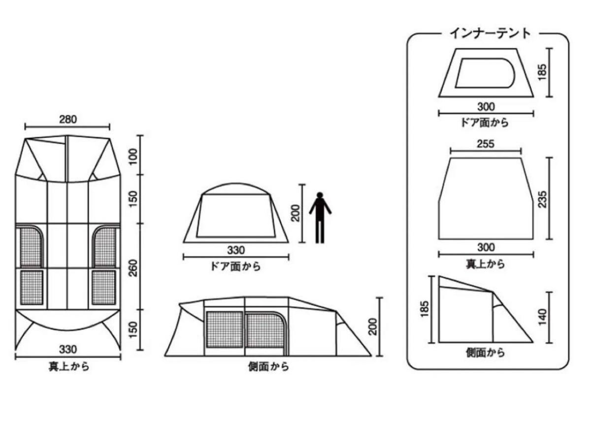 【美品】コールマンテント トンネル2ルームハウスLDX オリーブ_画像2