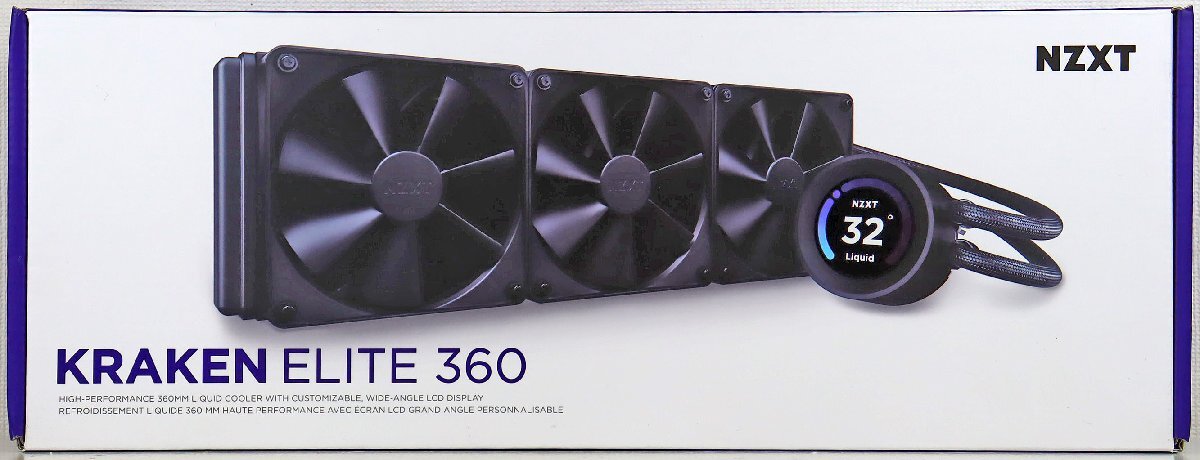 M◆中古品◆PC/パソコンパーツ 『簡易水冷CPUクーラー KRAKEN ELITE 360』 NZXT Turbine Pump採用 冷却性能向上 F120P/静圧ファン3基搭載_画像1