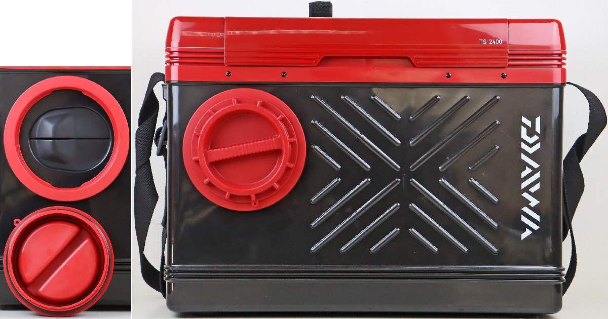 M* б/у товар * рыбалка сопутствующие товары / ящик для наживки [. can TS-2400 mega красный ] Daiwa /DAIWA контейнер многофункциональный примерно 24.0L одним движением . jet воздушный . оборудован возможность 