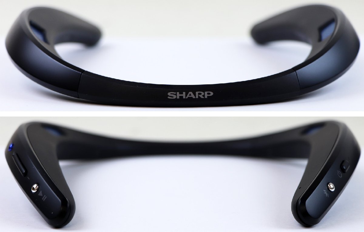 S! б/у товар! переносной шея динамик [AN-SS2 ( черный )] SHARP/ sharp [ прозрачный voice ] функция установка Bluetooth радиопередатчик включение в покупку 