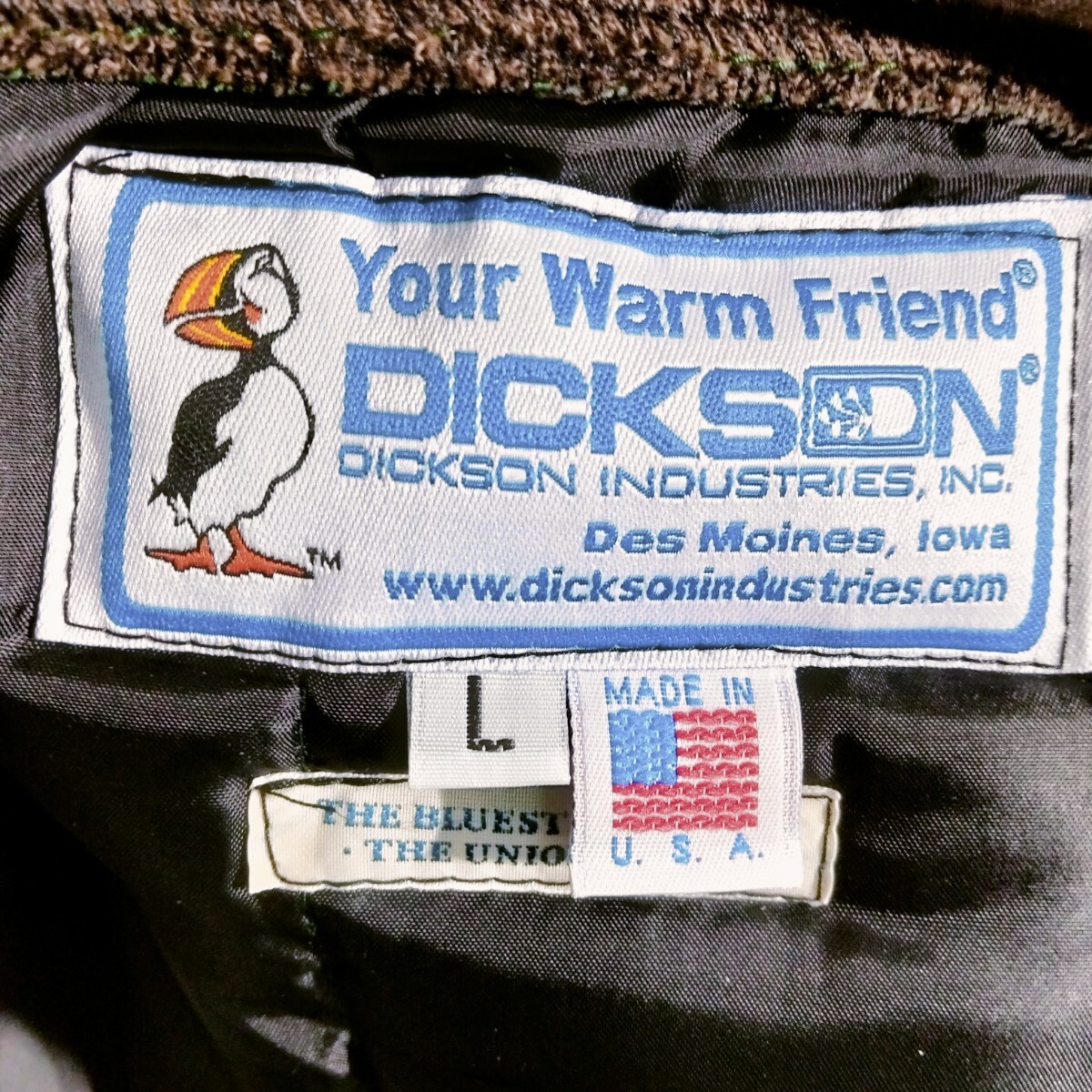 DICKSON ディクソン DI-234 poly green VERTICAL VEST 10oz Vertical キルテッド インサレーテッド the bluest overalls ダウン　ベスト_画像4
