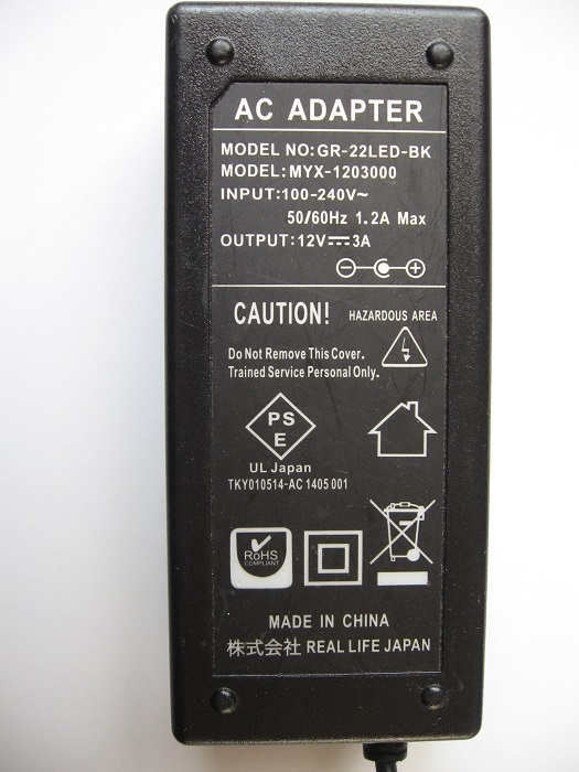 AC адаптор DC 12V 3A подтверждение рабочего состояния товар 