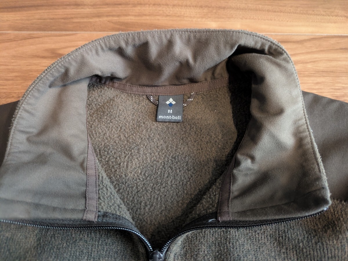 mont-bell モンベル クリマプラス ニットジャケット ダークブラウン Mサイズ_画像3