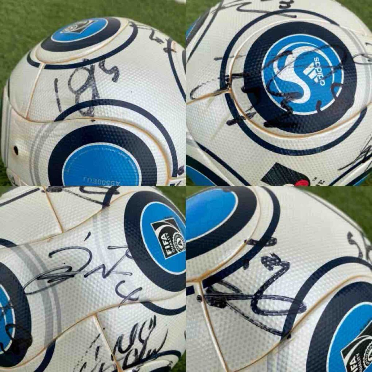  【激レア/実使用の可能性大】アディダス テラパス 2009 Jリーグ公式球 京都サンガ サイン入り　京都パープルサンガ　柳沢敦_画像3