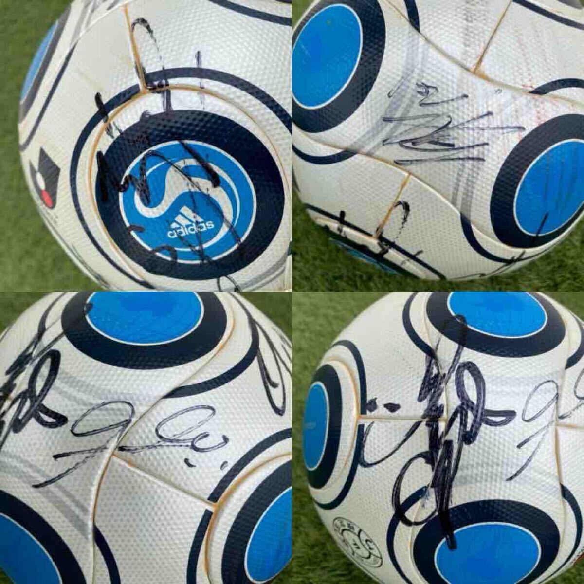  【激レア/実使用の可能性大】アディダス テラパス 2009 Jリーグ公式球 京都サンガ サイン入り　京都パープルサンガ　柳沢敦_画像4
