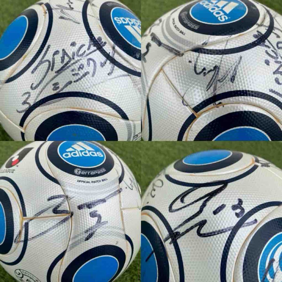  【激レア/実使用の可能性大】アディダス テラパス 2009 Jリーグ公式球 京都サンガ サイン入り　京都パープルサンガ　柳沢敦_画像5