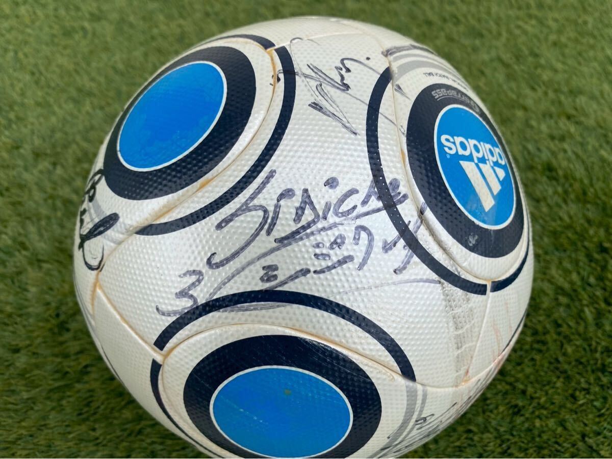  【激レア/実使用の可能性大】アディダス テラパス 2009 Jリーグ公式球 京都サンガ サイン入り　京都パープルサンガ　柳沢敦_画像6