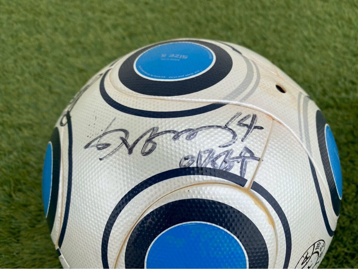  【激レア/実使用の可能性大】アディダス テラパス 2009 Jリーグ公式球 京都サンガ サイン入り　京都パープルサンガ　柳沢敦_画像7