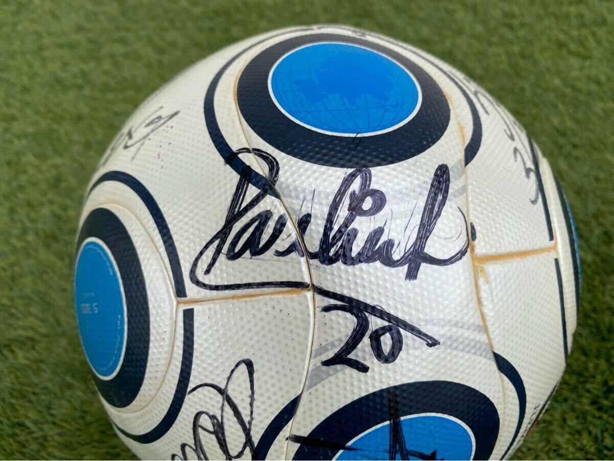  【激レア/実使用の可能性大】アディダス テラパス 2009 Jリーグ公式球 京都サンガ サイン入り　京都パープルサンガ　柳沢敦_画像8