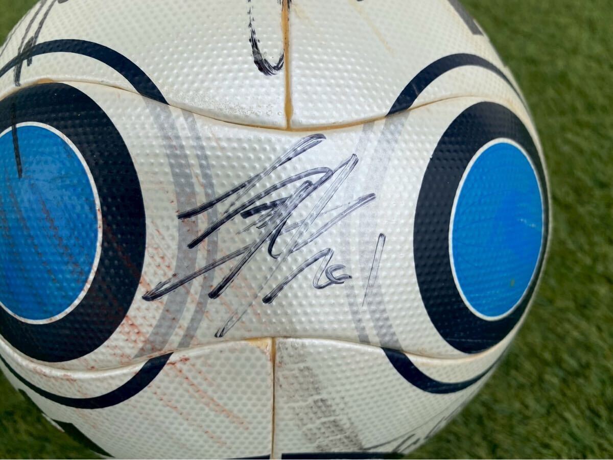  【激レア/実使用の可能性大】アディダス テラパス 2009 Jリーグ公式球 京都サンガ サイン入り　京都パープルサンガ　柳沢敦_画像9