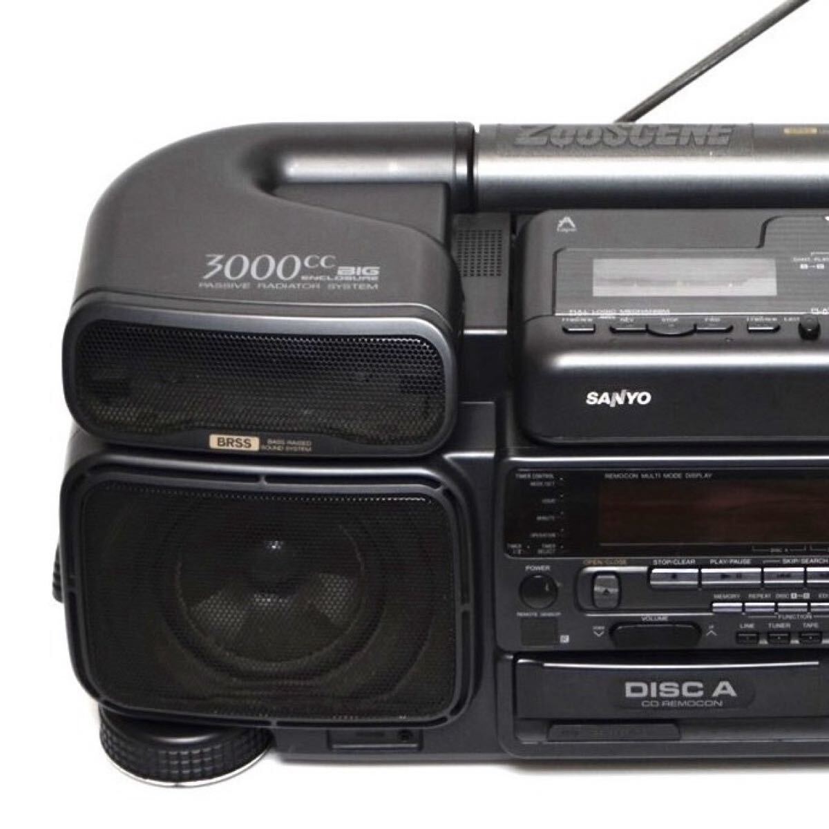 【入手困難/リモコン付】SANYO サンヨー PH-WCD950 ZooSCENE ズシーン CD ラジカセ ダブルカセット 2CD バブルラジカセ TAPE ラジオ AM FM_画像3