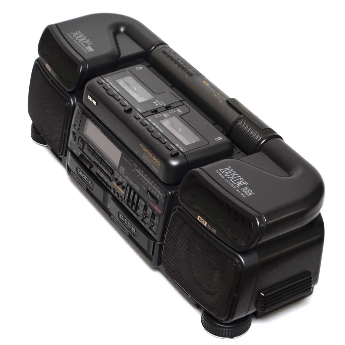 【入手困難/リモコン付】SANYO サンヨー PH-WCD950 ZooSCENE ズシーン CD ラジカセ ダブルカセット 2CD バブルラジカセ TAPE ラジオ AM FM_画像7