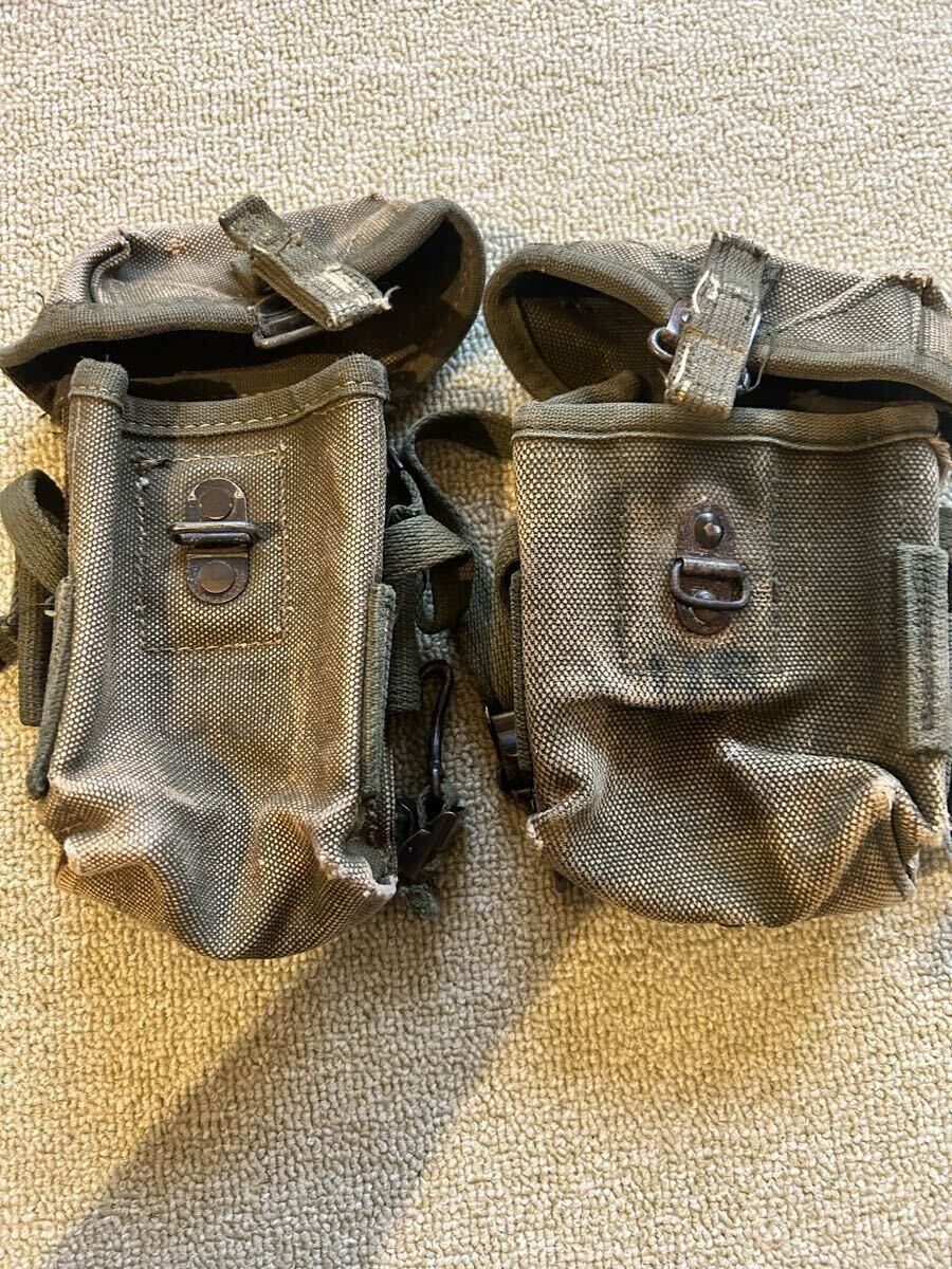 ベトナム戦争　米軍　M56 アムニッシュン・マガジンポーチ M14マガジンポーチ　H型サスペンダー　M1943海兵隊ピストルベルト_画像2