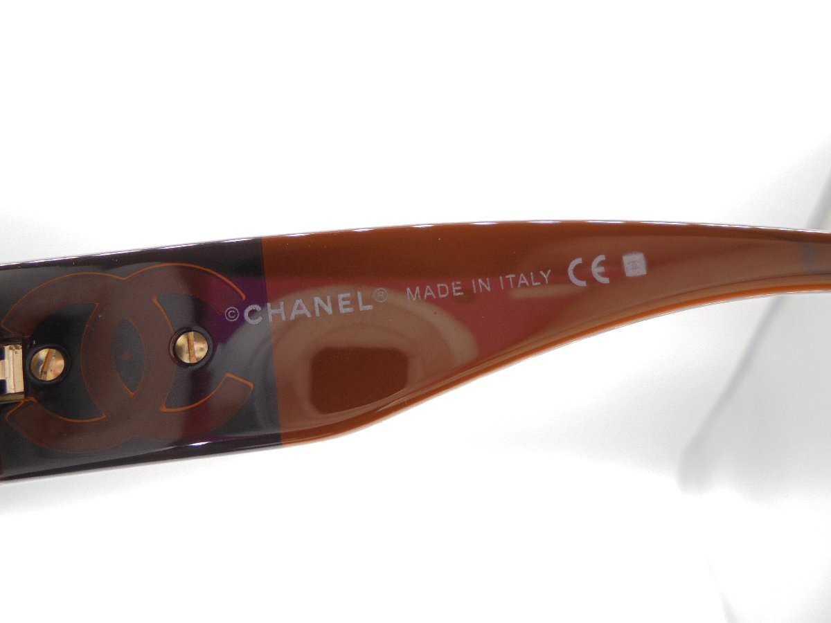 [80]1 иен ~CHANEL Chanel здесь Mark солнцезащитные очки 4128 64*11 125 оттенок коричневого царапина загрязнения есть с футляром текущее состояние товар 