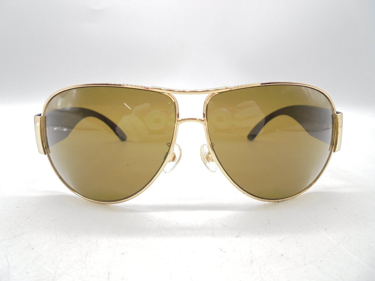 [80]1 иен ~CHANEL Chanel здесь Mark солнцезащитные очки 4128 64*11 125 оттенок коричневого царапина загрязнения есть с футляром текущее состояние товар 