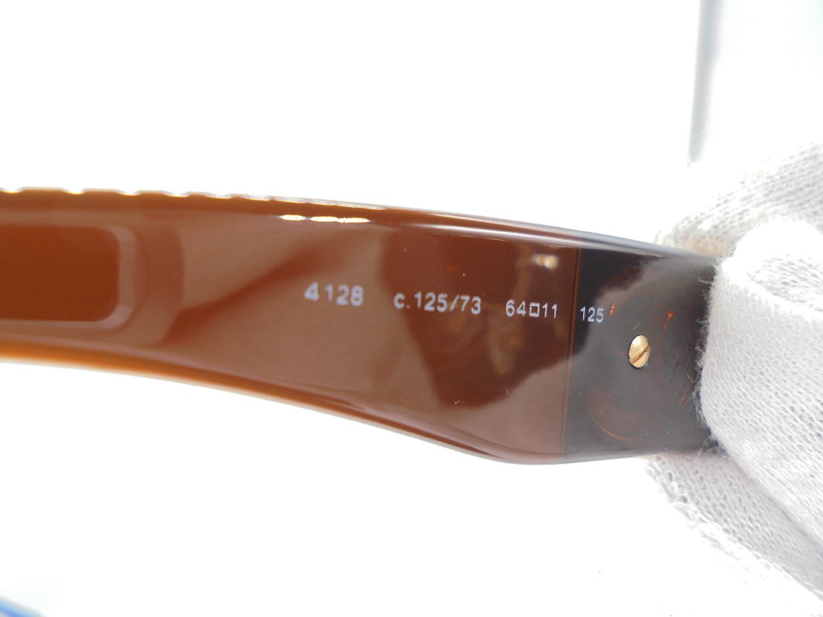 [80]1 иен ~CHANEL Chanel здесь Mark солнцезащитные очки 4128 64*11 125 оттенок коричневого царапина загрязнения есть с футляром текущее состояние товар 