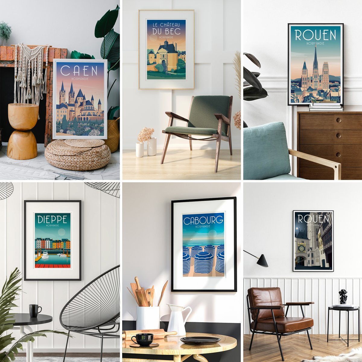 MOVIno Ла Манш ti- искусство постер 01 40 × 60cm Франция пейзаж декорации туристический название место настоящее время искусство дизайн иллюстрации интерьер wall декоративный элемент 