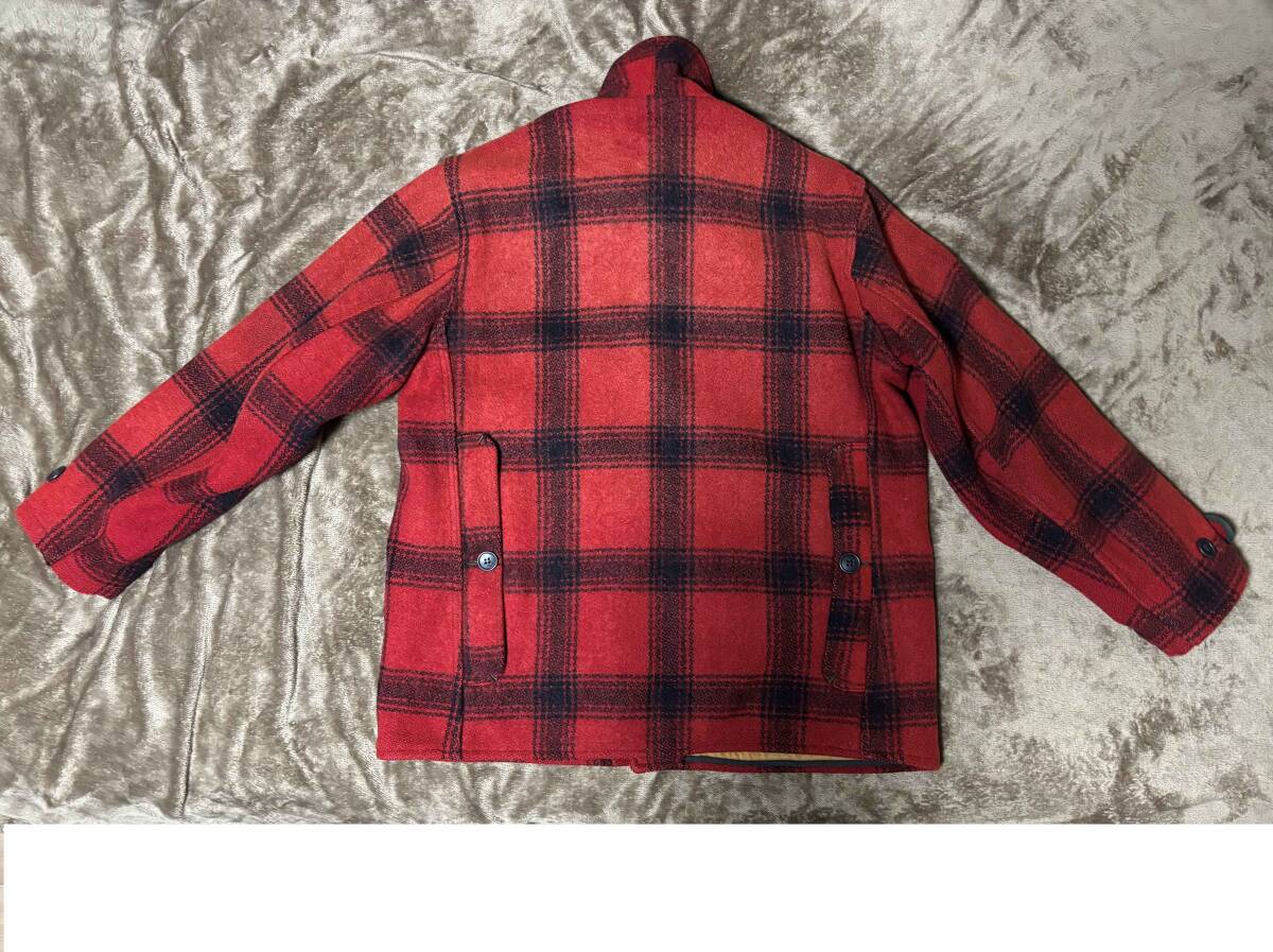 50s モンゴメリーワード マッキーノジャケット ハンティングジャケット ウール チェック ヴィンテージ 赤 黒 レッド メンズ_画像3