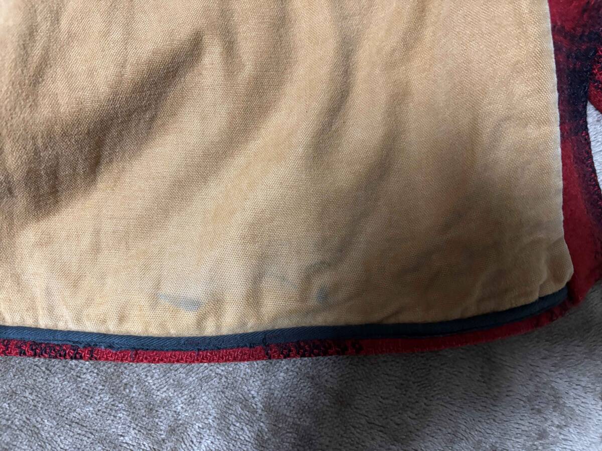 50s モンゴメリーワード マッキーノジャケット ハンティングジャケット ウール チェック ヴィンテージ 赤 黒 レッド メンズ_画像6