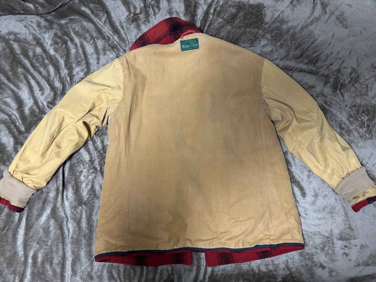 50s モンゴメリーワード マッキーノジャケット ハンティングジャケット ウール チェック ヴィンテージ 赤 黒 レッド メンズ_画像8