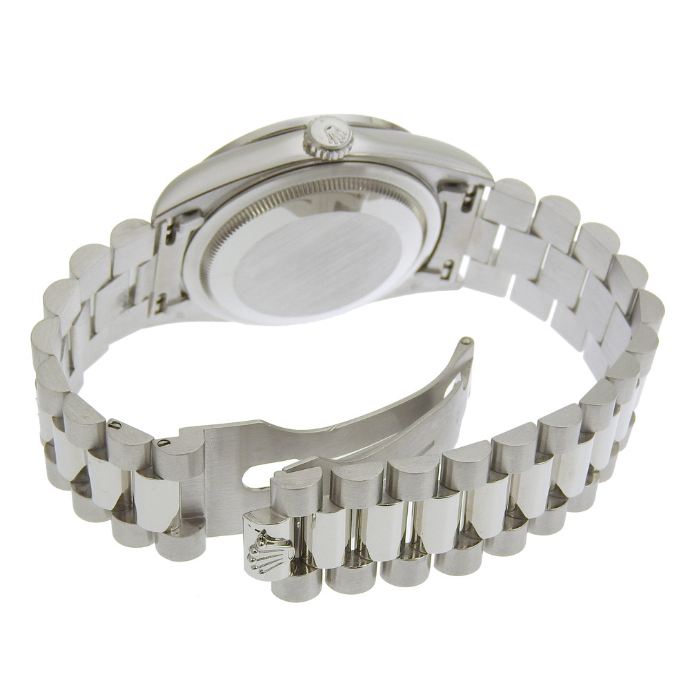 【本物保証】 箱付 新品同様 ロレックス ROLEX デイデイト 18346A W番 1995年頃 シルバー文字盤 ベゼルダイヤ 純正 10Pダイヤ Pt900 176.5g_画像3