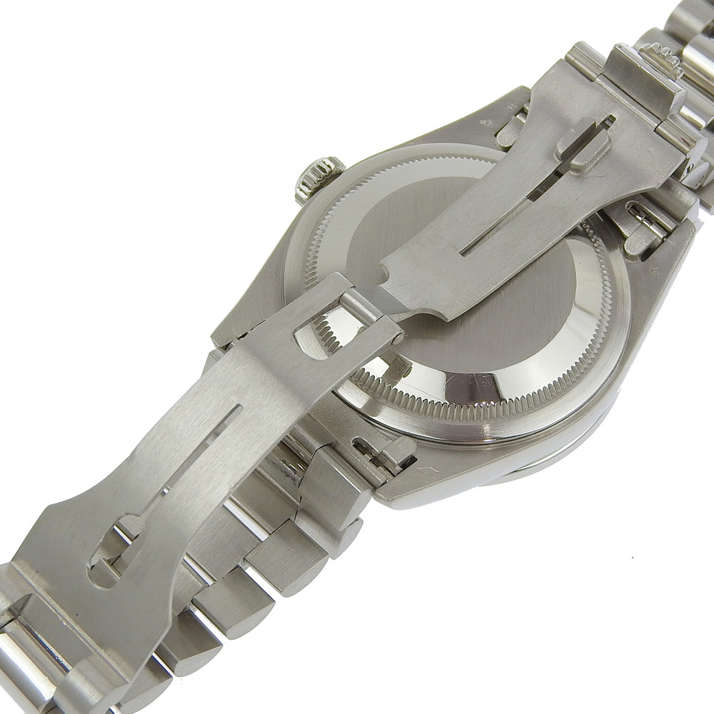 【本物保証】 箱付 新品同様 ロレックス ROLEX デイデイト 18346A W番 1995年頃 シルバー文字盤 ベゼルダイヤ 純正 10Pダイヤ Pt900 176.5g_画像6