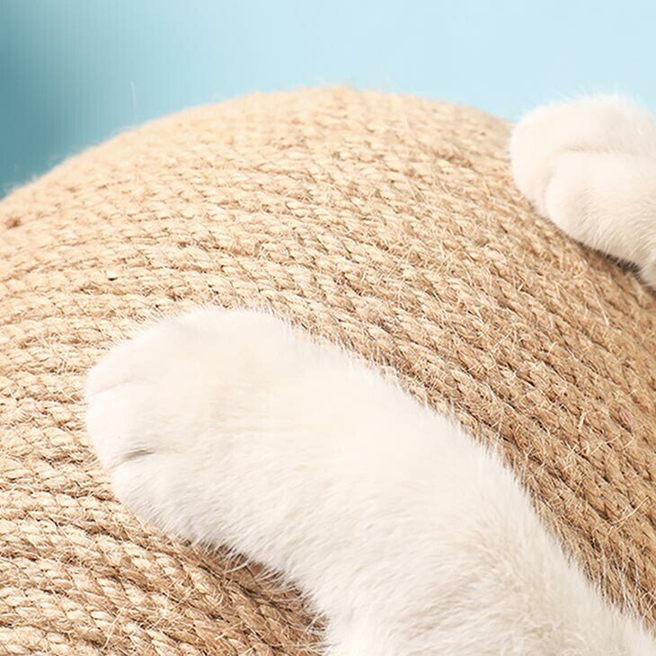 新品＠ねこボールつめとぎ(猫 おもちゃ 猫ボール 猫用 猫遊び道具 転がり お留守番に ストレス解消 ねこ 紐 爪研ぎ 耐久 運動不足解消)_画像2