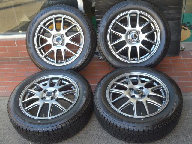 16in ZACK JP205 16X5.5J PCD 100 4穴 +46 ブリヂストン ブリザック VRX2 185/60R16 2023年製スタッドレス付 E13ノート マツダ2 デミオ 等_画像1