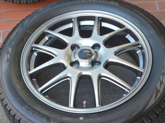 16in ZACK JP205 16X5.5J PCD 100 4穴 +46 ブリヂストン ブリザック VRX2 185/60R16 2023年製スタッドレス付 E13ノート マツダ2 デミオ 等_画像6