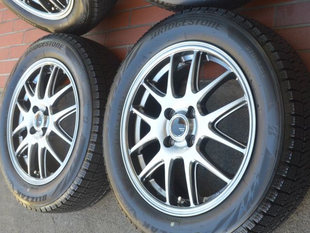 16in ZACK JP205 16X5.5J PCD 100 4穴 +46 ブリヂストン ブリザック VRX2 185/60R16 2023年製スタッドレス付 E13ノート マツダ2 デミオ 等_画像7