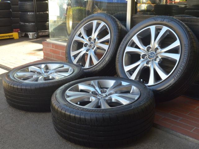 18in マツダ CX-30 純正ホイール 18X7.0J PCD 114.3 5穴 +45 ブリヂストン トランザ T005A 215/55R18 2025年製タイヤ付 ほぼ新車外し品_画像2