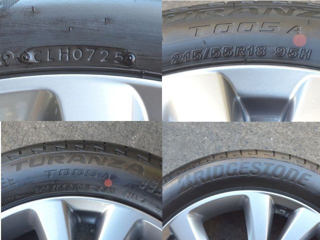 18in マツダ CX-30 純正ホイール 18X7.0J PCD 114.3 5穴 +45 ブリヂストン トランザ T005A 215/55R18 2025年製タイヤ付 ほぼ新車外し品_画像10